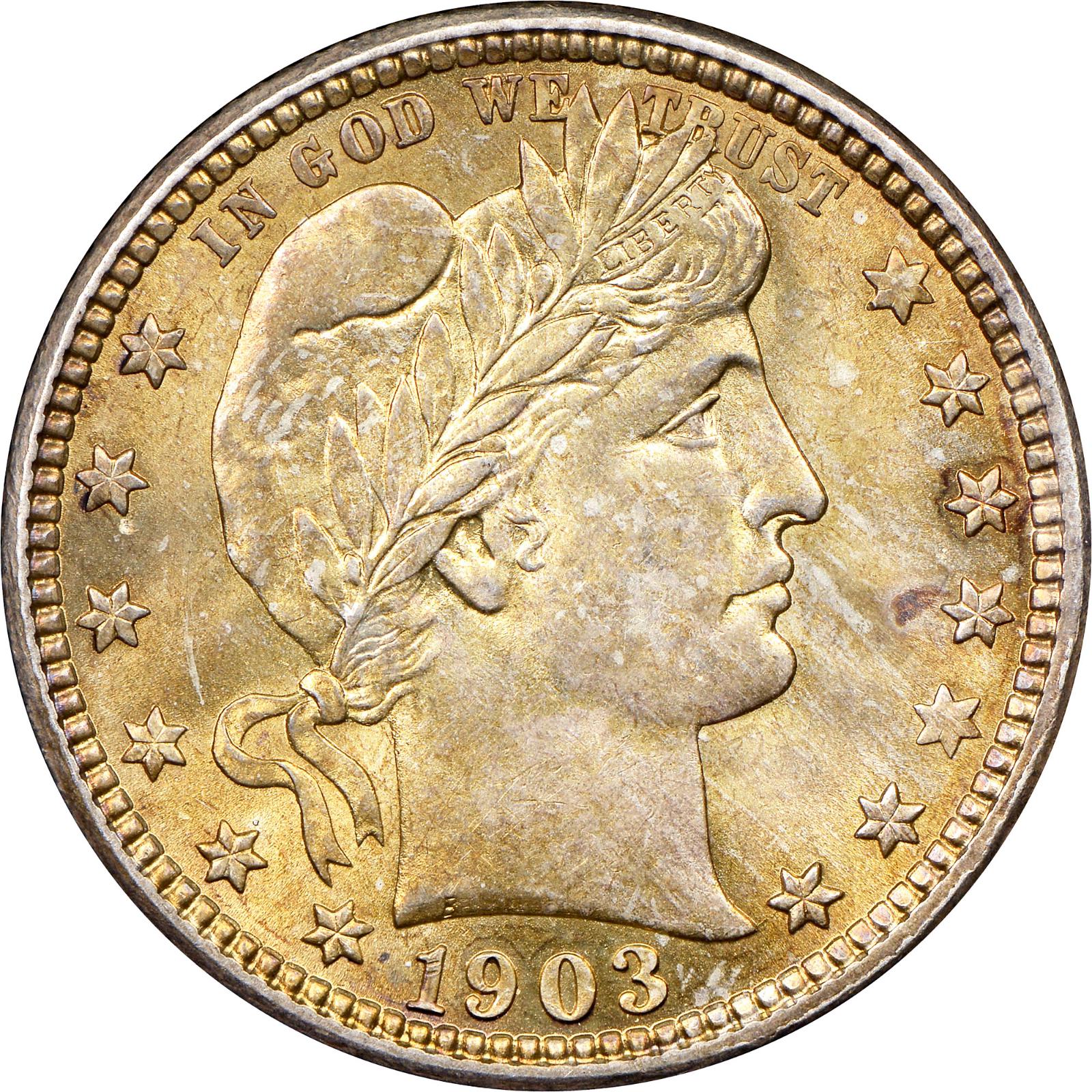 1903 O Coins Barber Quarter