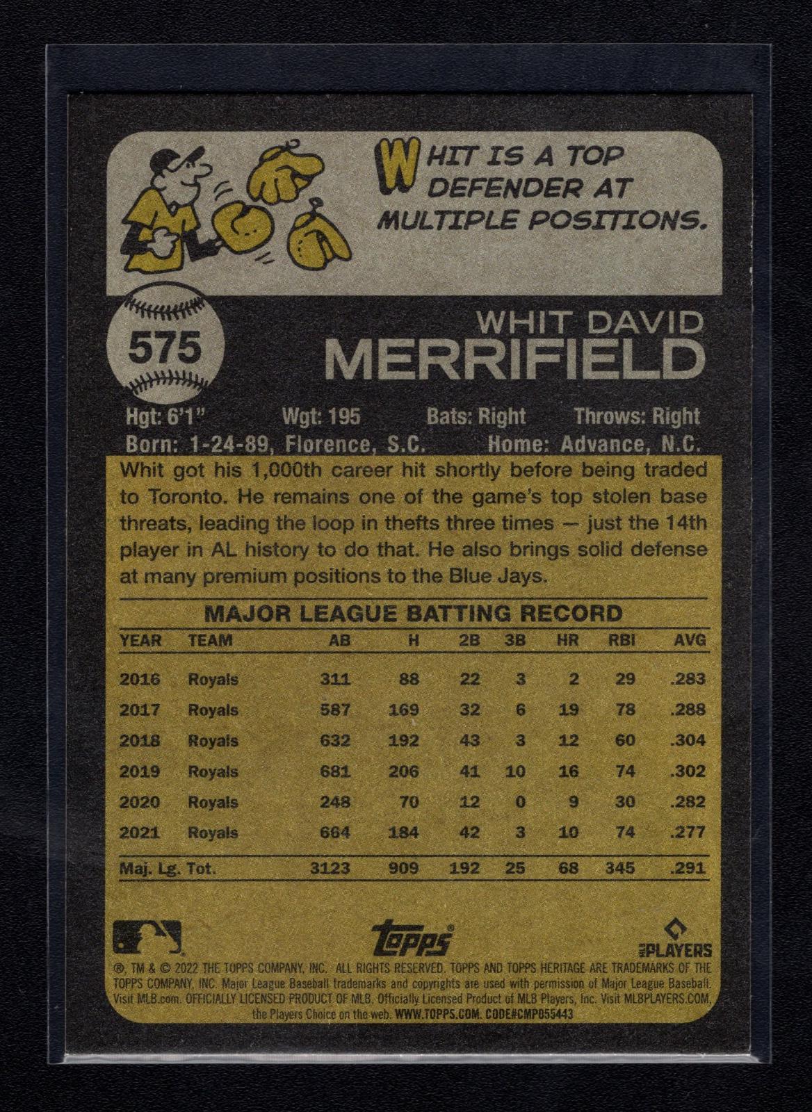 Whit Merrifield 575 Prices 2022 Topps Heritage Baseball Cards