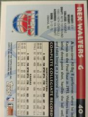 Rex Walters Rear | Rex Walters Basketball Cards 1993 Topps