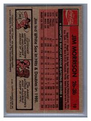 Back | Jim Morrison Baseball Cards 1981 Coca Cola