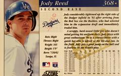 Rear | Jody Reed [Gold Rush] Baseball Cards 1994 Score