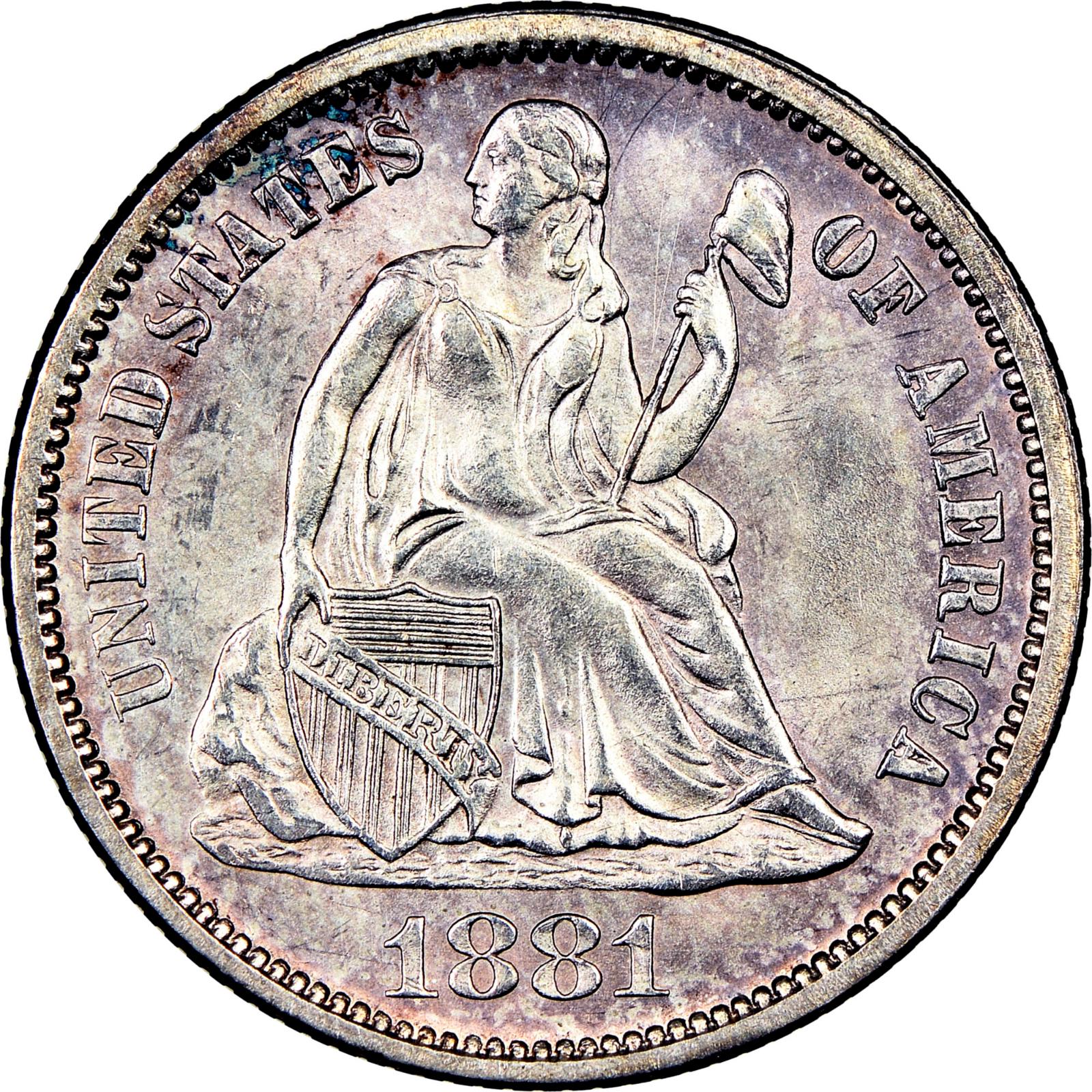 1881 Coins Seated Liberty Dime