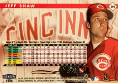 Rear | Jeff Shaw Baseball Cards 1998 Fleer Tradition