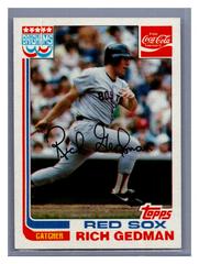 Rich Gedman #7 Baseball Cards 1982 Coca Cola Prices