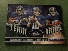 Eli Manning, Saquon Barkley, Sterling Shepard Football Cards 2019 Panini Absolute Team Trios Prices