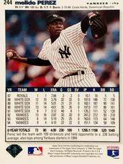 Rear | Melido Perez Baseball Cards 1995 Collector's Choice Se