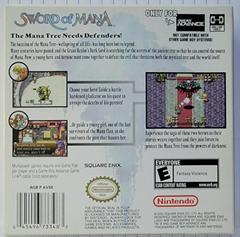  Box Back  | Sword of Mana GameBoy Advance