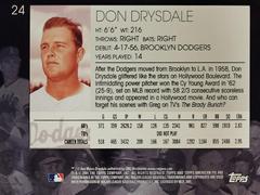 Rear | Don Drysdale Baseball Cards 2001 Topps American Pie