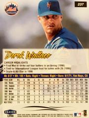 Rear | Derek Wallace Baseball Cards 1998 Ultra