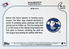 Card Back | Mascot Baseball Cards 2022 Topps Opening Day Mascots