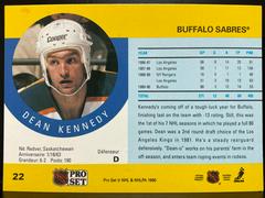 Back | Dean Kennedy Hockey Cards 1990 Pro Set