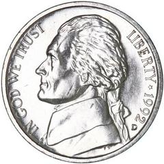 1992 D Coins Jefferson Nickel Prices