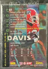 Back Of Card | Terrell Davis Football Cards 1995 Sports Heroes Fame & Fortune Signature Rookies