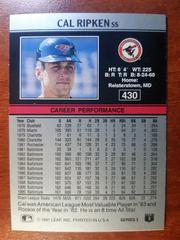 Back | Cal Ripken Jr. Baseball Cards 1991 Leaf