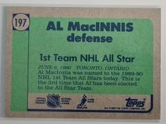 Backside | Al Macinnis Hockey Cards 1990 Topps