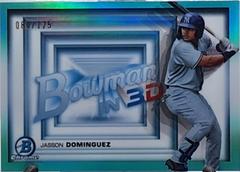 Jasson Dominguez [Aqua Refractor] Baseball Cards 2022 Bowman in 3D Prices