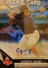 Gilberto Jimenez [Blue Autograph] #TOP-1 Baseball Cards 2021 Bowman Platinum Top Prospects Prices