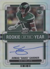 Ahman Sauce Gardner [Rookie of the Year Autograph Holo] #ROY-AG Football Cards 2022 Panini Contenders Optic Rookie of the Year Prices