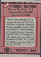 Back Card | Derrick Thomas [Disclaimer Back] Football Cards 1990 Topps