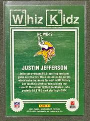 Back Of Card | Justin Jefferson [Green] Football Cards 2023 Panini Donruss Elite Whiz Kidz