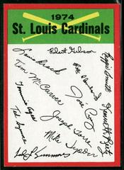 St. Louis Cardinals Baseball Cards 1974 Topps Team Checklist Prices