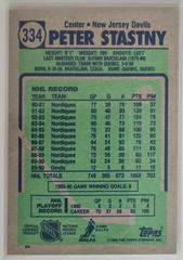 Backside | Peter Stastny Hockey Cards 1990 Topps
