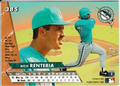 Back | Rich Renteria Baseball Cards 1993 Ultra