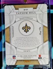 Back | Taysom Hill [Printing Plate Black] Football Cards 2021 Panini National Treasures