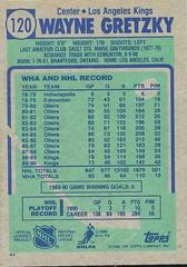 13102 Assist Back | Wayne Gretzky [13102 Assist] Hockey Cards 1990 Topps