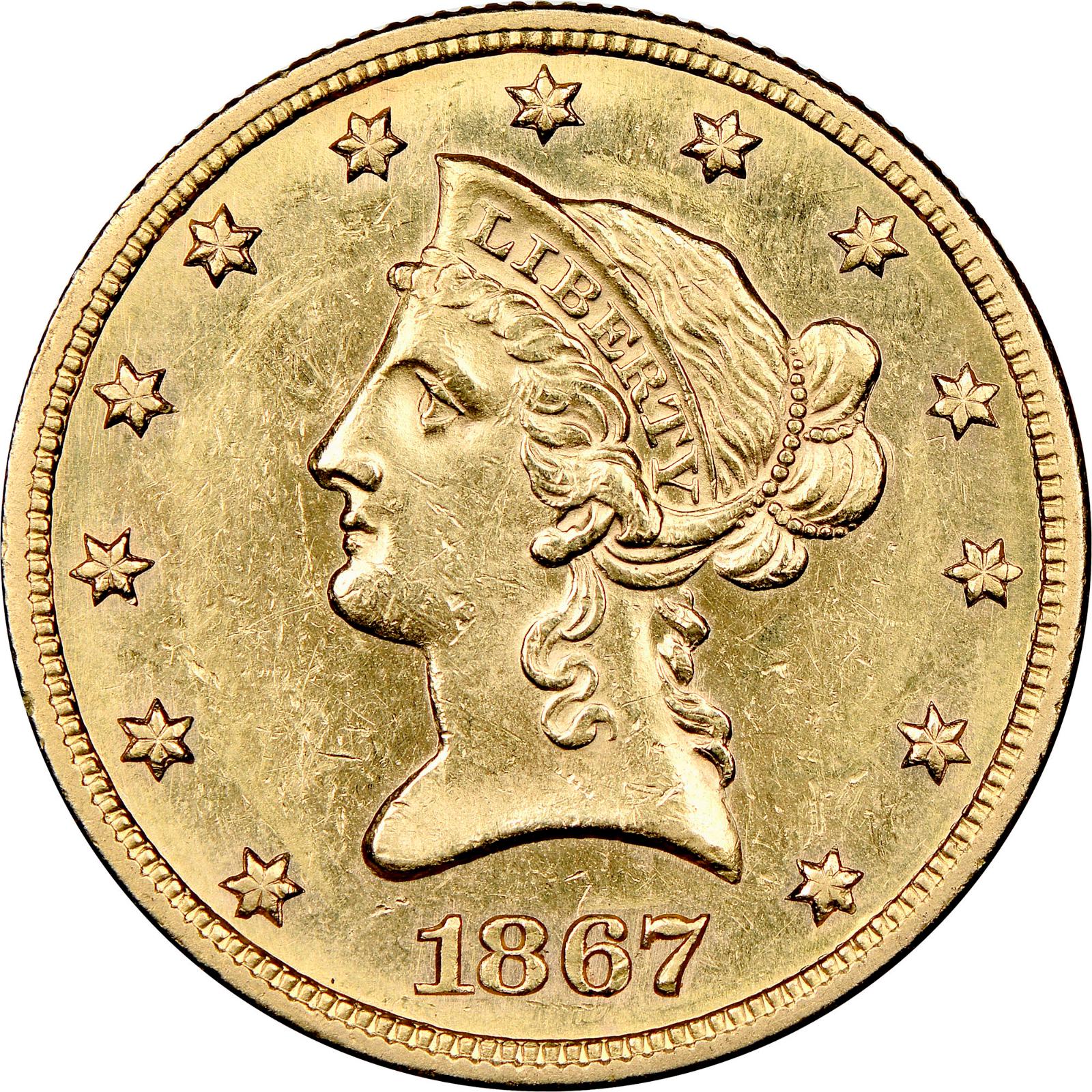 1867 [PROOF] Coins Liberty Head Gold Eagle