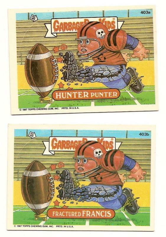 HUNTER Punter #403a 1987 Garbage Pail Kids