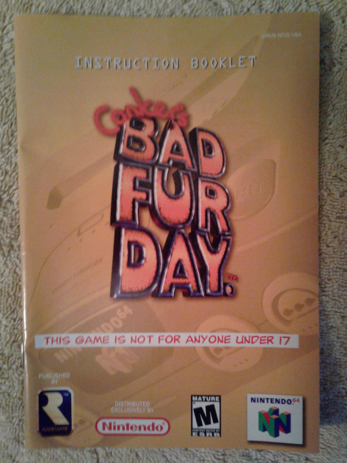 Conker's Bad Fur Day Manual only Nintendo 64
