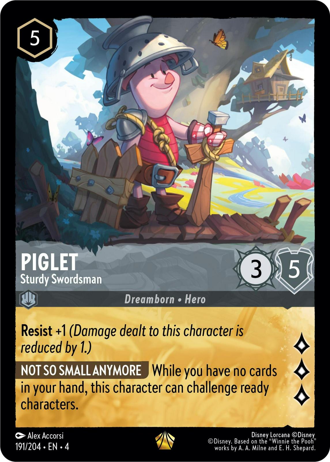 Piglet - Sturdy Swordsman [Foil] #191 Lorcana Ursula's Return