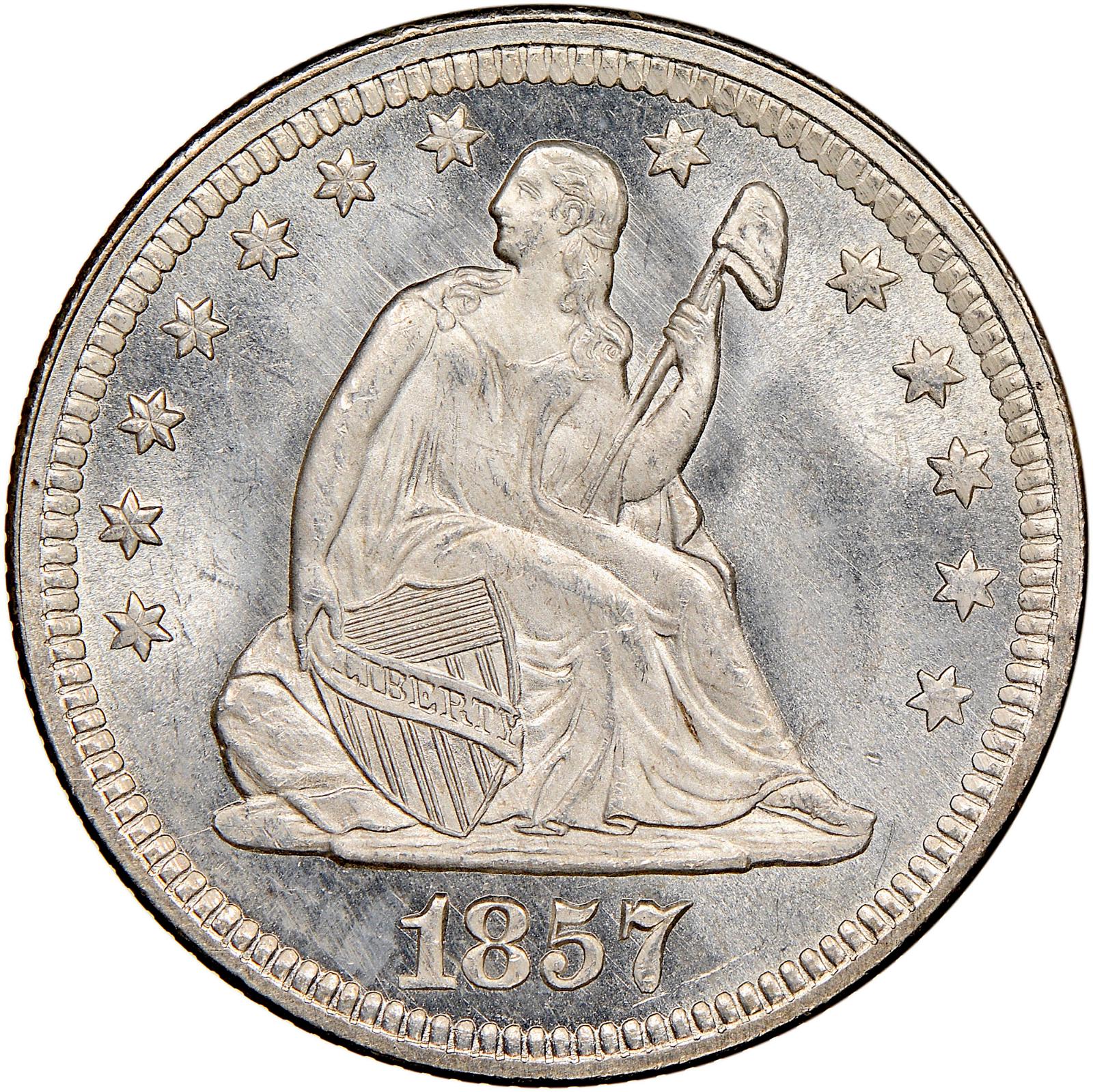 1857 Seated Liberty Quarter Prices | Ungraded, NGC, PCGS Values