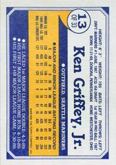 Card Back | Ken Griffey Jr. Baseball Cards 1990 Toys R US Rookies
