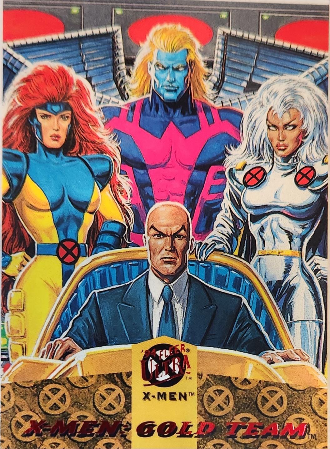 Jean Grey, Archangel, Storm, Professor X #5 Marvel 1994 Ultra X-Men Team Triptych