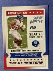 Saquon Barkley #18 Football Cards 2020 Panini Rookies & Stars Ticket Masters Prices