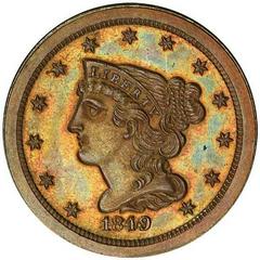 1849 [SMALL DATE PROOF] Coins Braided Hair Half Cent Prices