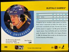 Back | Dave Snuggerud Hockey Cards 1990 Pro Set