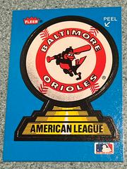 Orioles Emblem  | Baltimore Orioles Baseball Cards 1987 Fleer Team Stickers