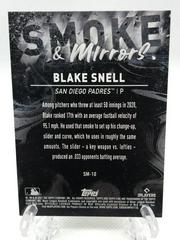 Back Of Card | Blake Snell [Gold Minted Foil] Baseball Cards 2021 Topps Fire Smoke and Mirrors