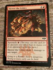 MTG Card SKEWER THE CRITICS Magic the Gathering Trading Card Game Red