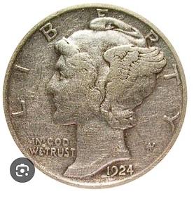 1924 D [DOUBLE DIE] Coins Mercury Dime