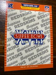 Super Bowl XVII [Redskins overcome…] Football Cards 1989 Pro Set Super Bowl Inserts Prices