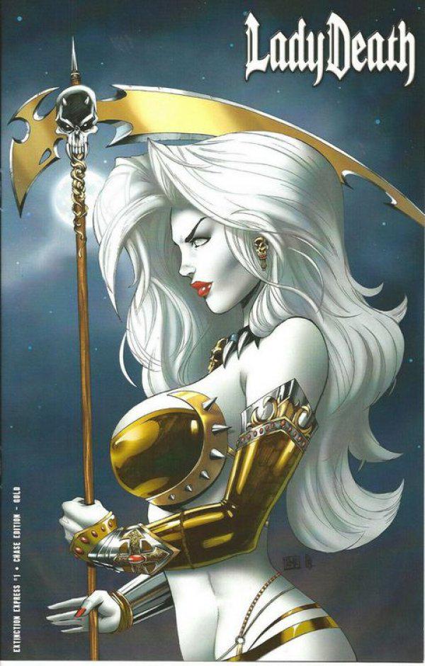 Lady Death: Extinction Express [Chase Edition - Gold] #1 (2016) Comic Books Lady Death: Extinction Express