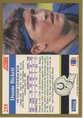 Back | Duane Bickett Football Cards 1991 Score