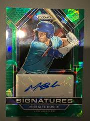 Michael Busch [Green Ice] Baseball Cards 2023 Panini Prizm Signatures Prices