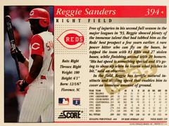 Rear | Reggie Sanders [Gold Rush] Baseball Cards 1994 Score