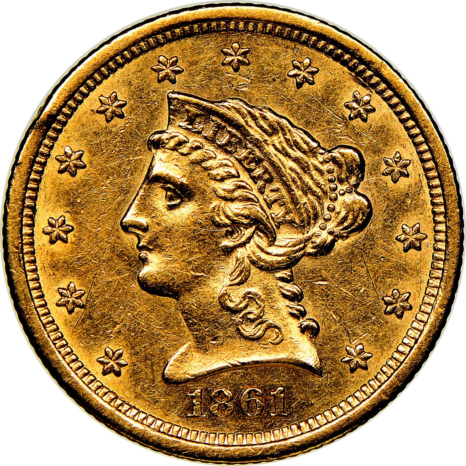 1861 [TYPE 1] Liberty Head Quarter Eagle Prices | Ungraded, NGC, PCGS ...