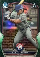Wyatt Langford [Green Grass] #BDC-106 Baseball Cards 2023 Bowman Draft Chrome Prices